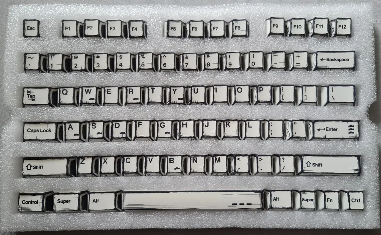 Keycaps / Conjunto de teclas com estilo Comic Book / Comic Sketch / Cel-Shaded