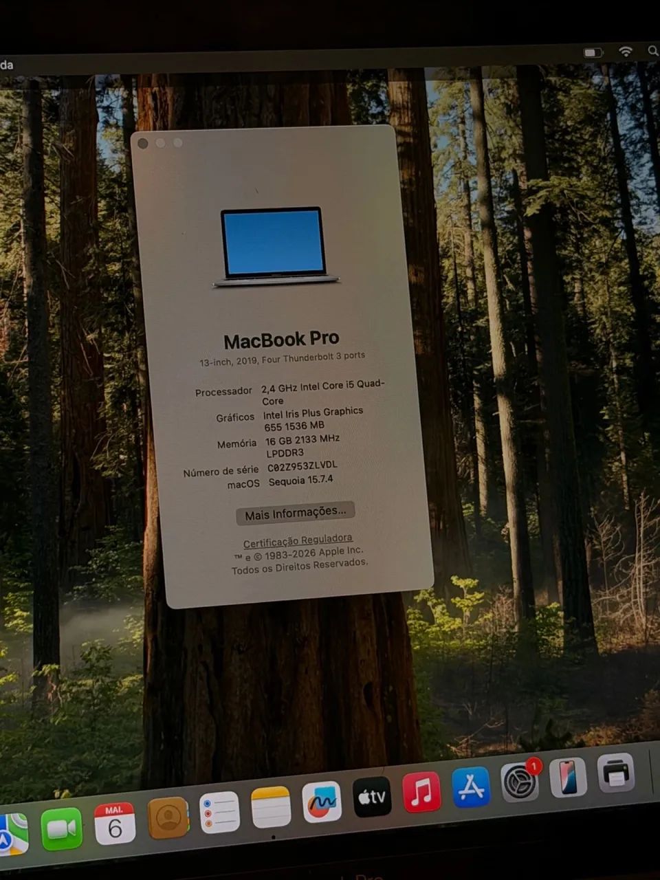 MacBook Pro 13 インチ(2019)Core i5 16GB RAM MacBook Pro (13 polegadas, 2019, duas portas Thunderbolt 3