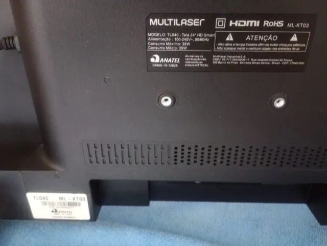 TV 24 POLEGADAS MULTILASER MODELO TL040 ESTADO DE NOVA. (POUCO USO)  - Foto 3