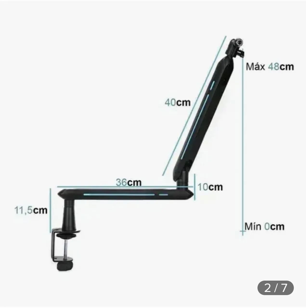 Braço Suporte Articulado Microfone Mesa Low Profile P Fifine - Foto 3