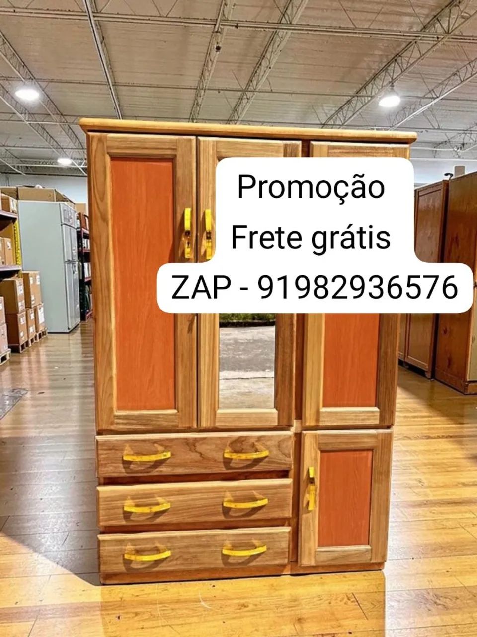 Guarda roupa de solteiro com espelho NOVO! - Foto 3