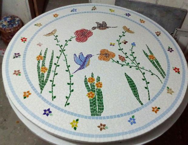 Passarinho, arara, borboleta, jardim, flor, planta mosaico - Foto 5