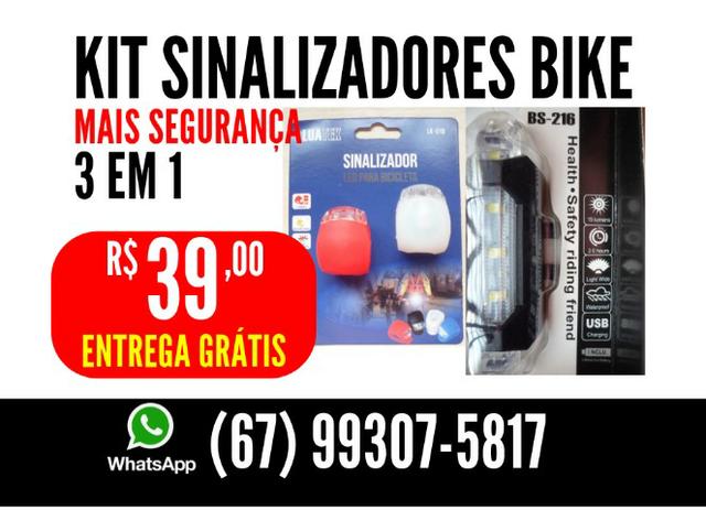 Kit Sinalizadores de bike 3 em 1 Entrega Grátis