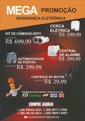 Cerca elétrica, câmeras, motores, alarme