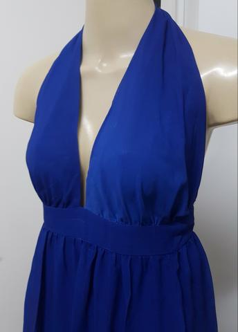 Vestido longo em chiffon degrade azul frente única G ver medidas - usado - Foto 5