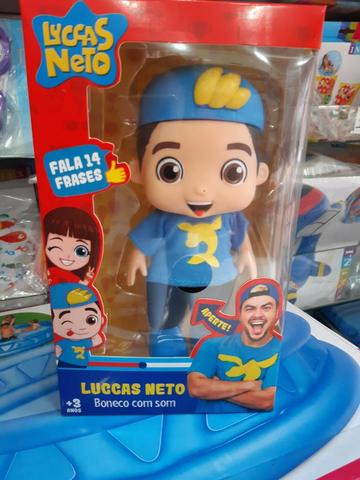Super Boneco Com Som Lucas Neto Azul Fala 14 Varias Frases