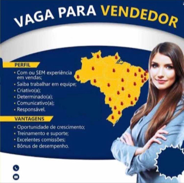 Vaga de emprego para vendedor 