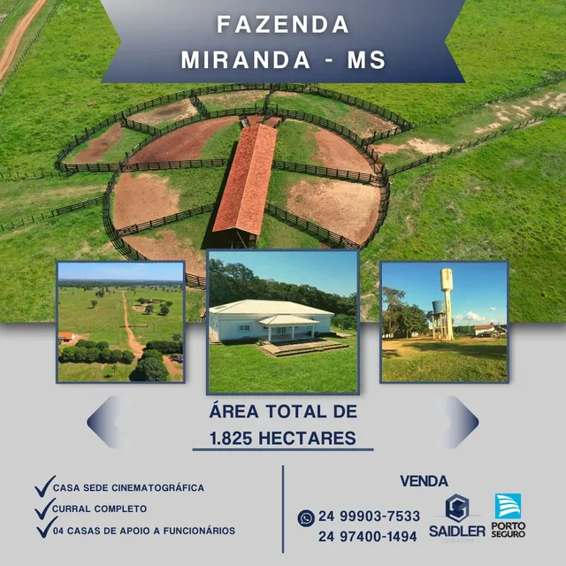 Faz em Miranda-MS, 1.825 hectares.