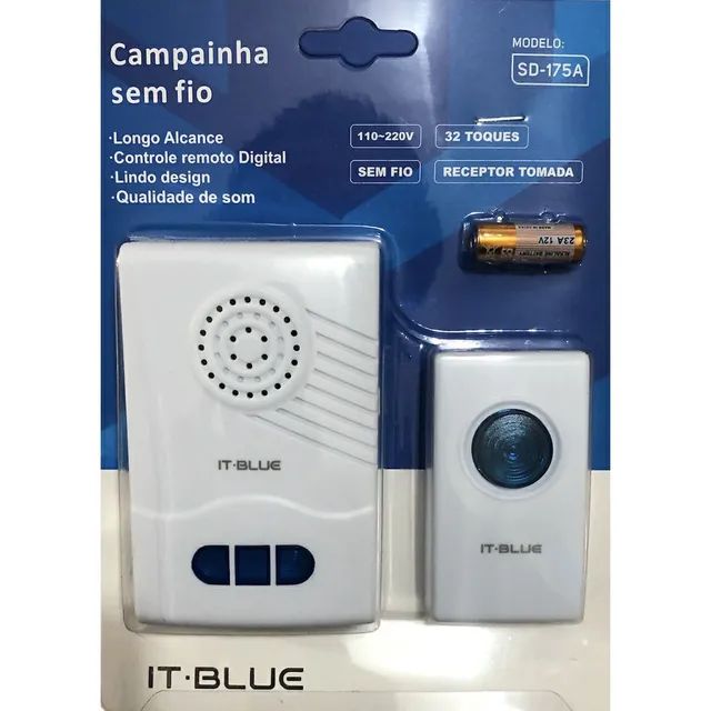 Campainha Digital Sem Fio Residencial À Tomada Longo Alcance