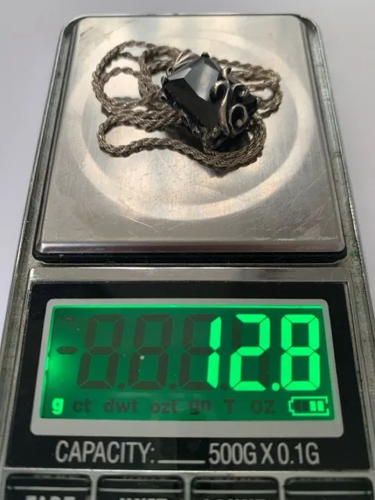 Colar em Prata 925 com pingente de pedra vintage - Foto 6