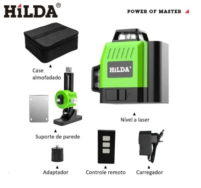 Nível a Laser 4D 12 Linhas Verde + Suporte + base elevada Profissional com controle remoto - Foto 3
