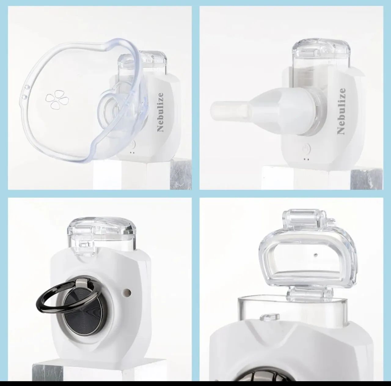 Nebulizador/Inalador Ultrassônico Silencioso Led Recarregável Portátil Adulto/Infantil - Foto 6