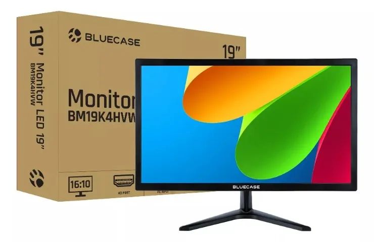 Monitor Bluecase 19" LED WXGA+ - 75Hz, HDMI/VGA, Suporte VESA - BM19K4HVW - Loja Coimbra 