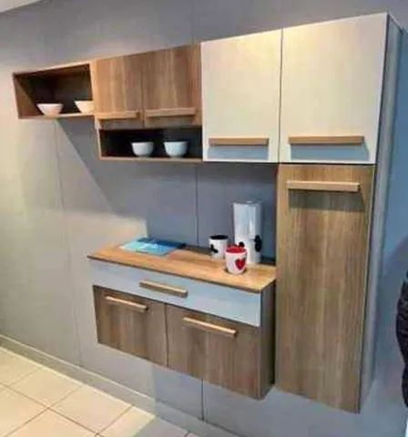 Armário de cozinha aéreo com balcão 