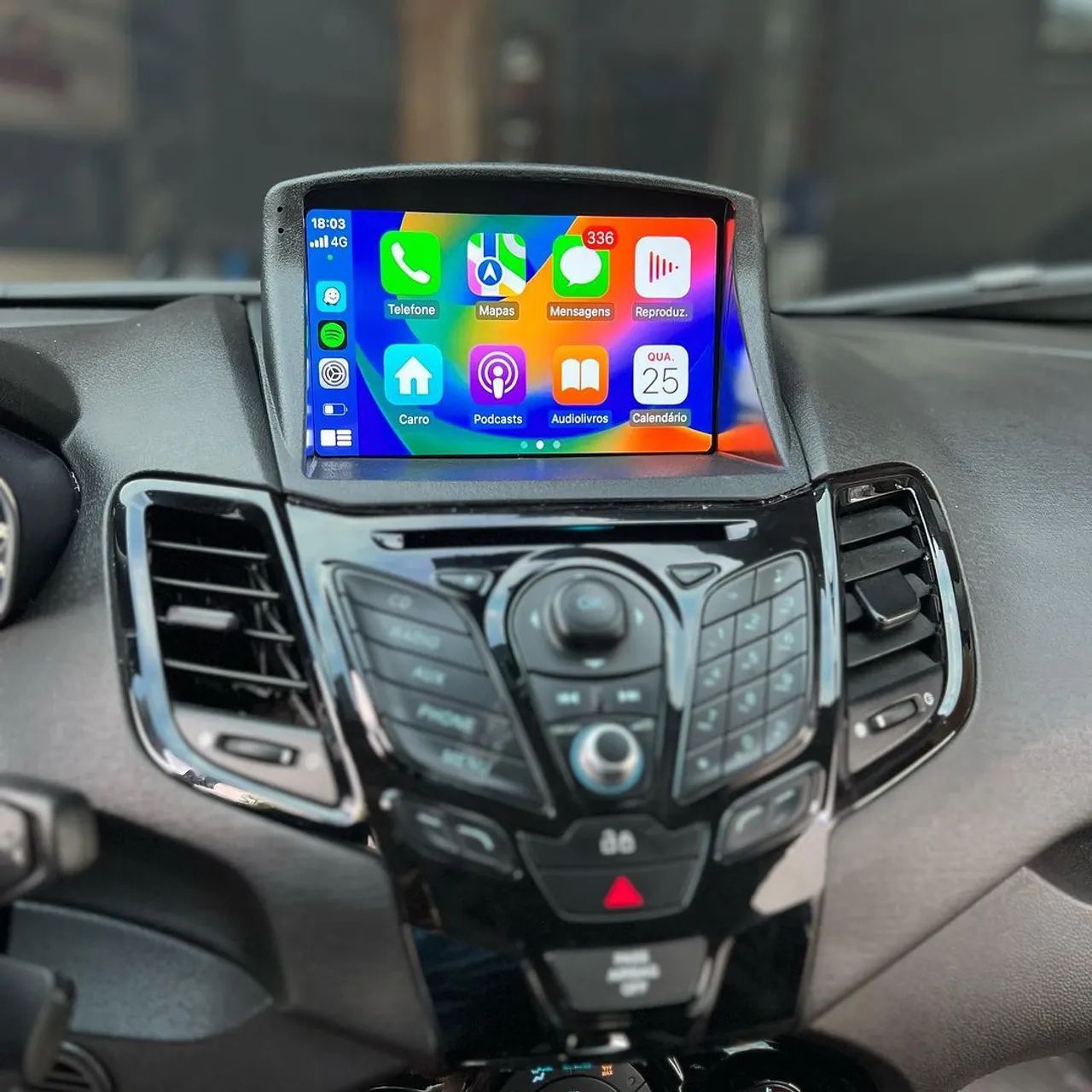 Multimídia ford new fiesta 9 polegadas Carplay sem fio Android auto 
