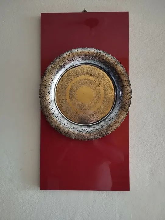 Prato Antigo de Bronze com Banho de Prata
