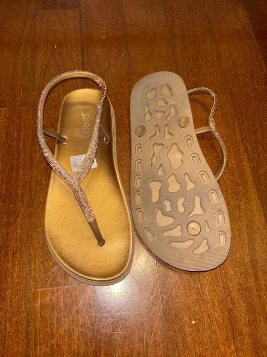 Sandálias Douradas com Strass - Prego n35 - Foto 3