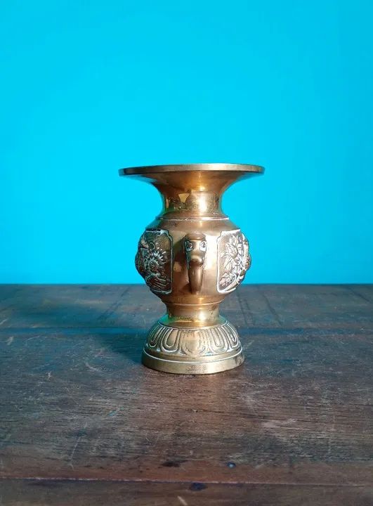 Antiga e Lindíssima Ânfora em Bronze Maciço - Tibet - Foto 4