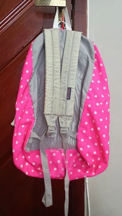 Mochila Jansport Pink com Bolinhas - Foto 3