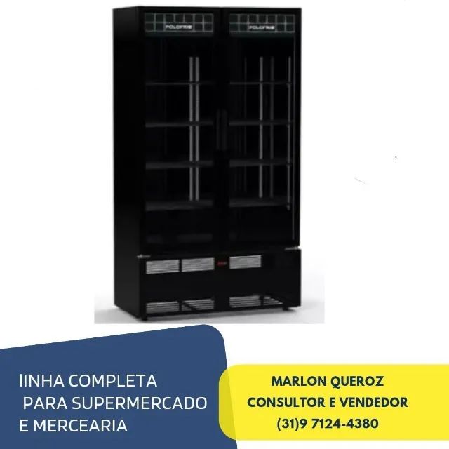 Expositor Refrigerado Polofrio Mondrian 2 Portas Preto 127V
