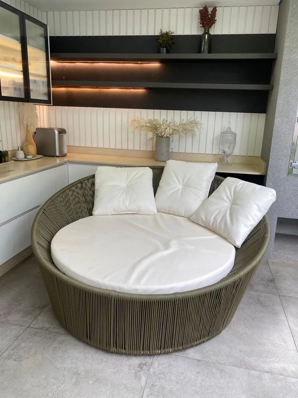 Chaise concha alumínio e corda náutica pouco uso - Foto 4