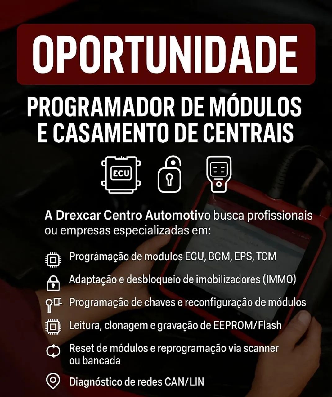 Módulos e centrais automotivo.