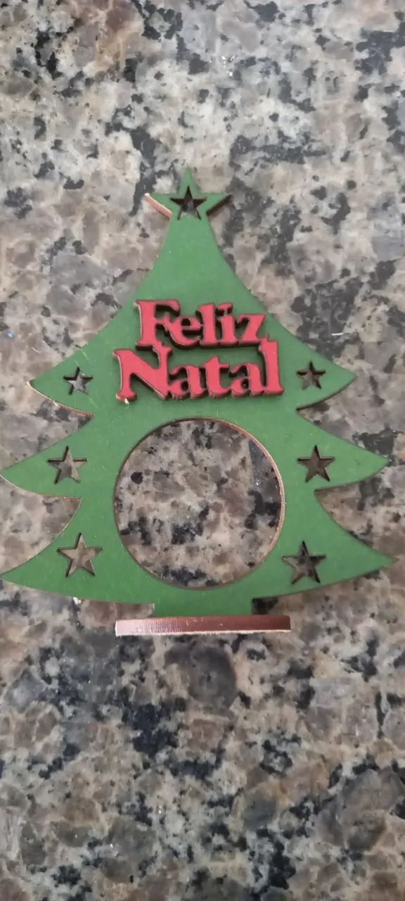 Enfeite de Natal em Madeira - porta bombom - Foto 3