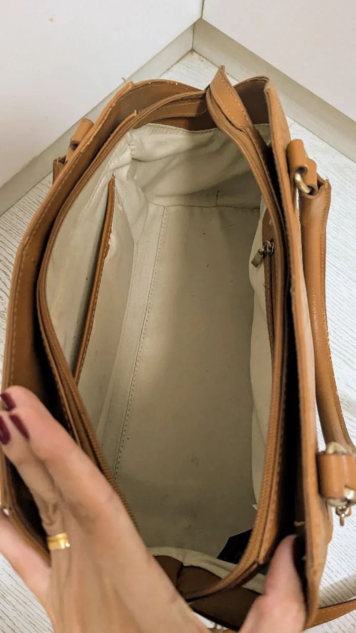 Bolsa Capodarte de ombro marrom em couro - Foto 3