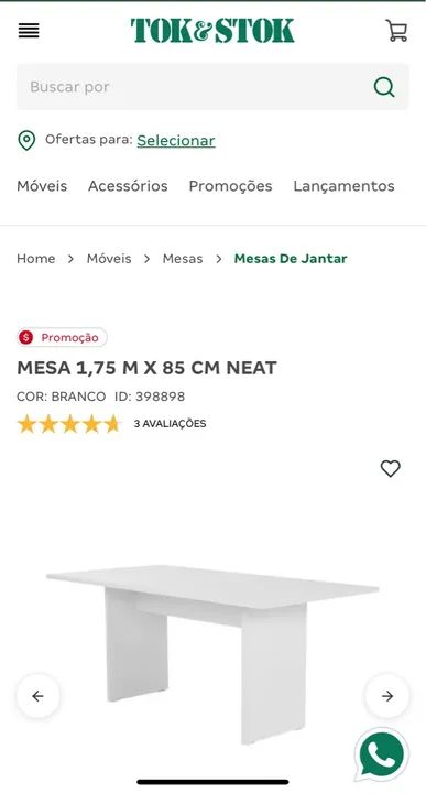 MESA 1,75 M X 85 CM NEAT TOK STOK - Foto 4