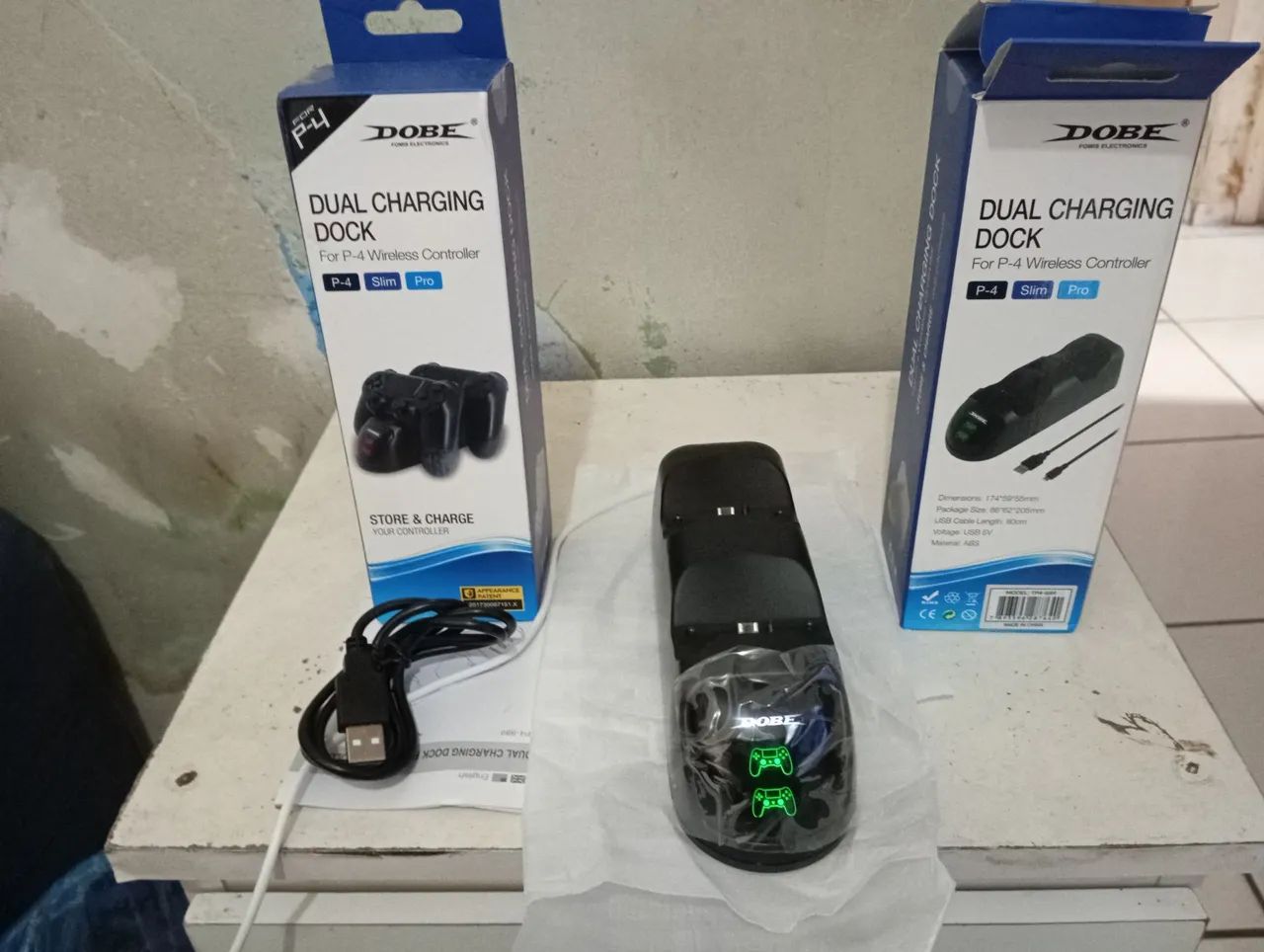 Base Dock Carregador Duplo Turbo Para Controle Playstation Ps4 - Foto 5