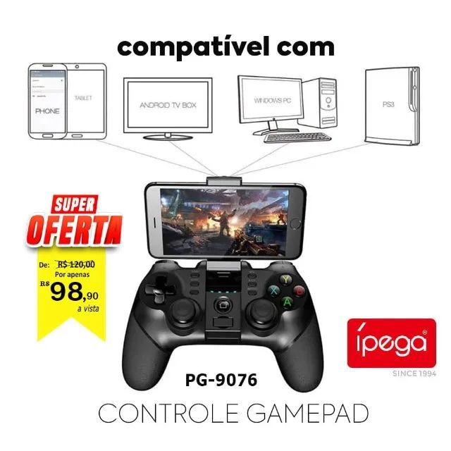 Manete de Play4 Ps3 Tv Android Celular Controle Gamepad Ipega 9076 - Novo - Foto 2
