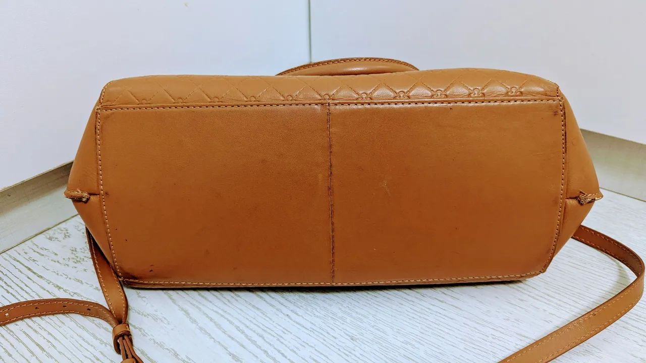 Bolsa Capodarte de ombro marrom em couro - Foto 4