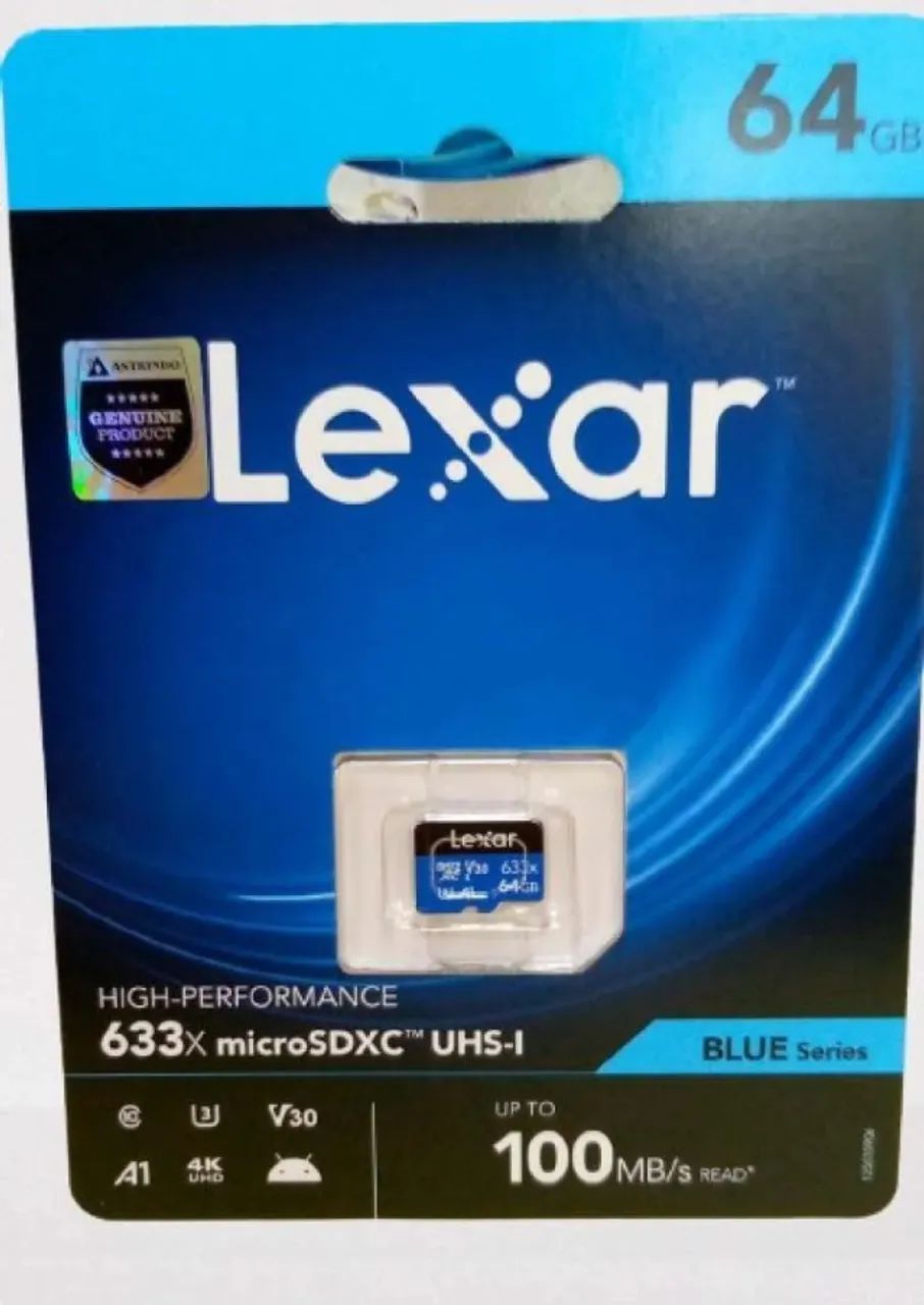Cartão De Memória Micro SD Lexar 64 GB, Original, Novo, Lacrado - Foto 2