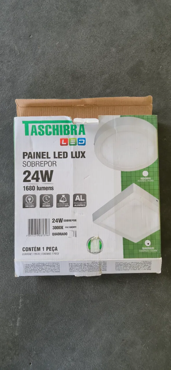 Painel LED Lux Sobrepor 24W 1680 Lumens Quadrado