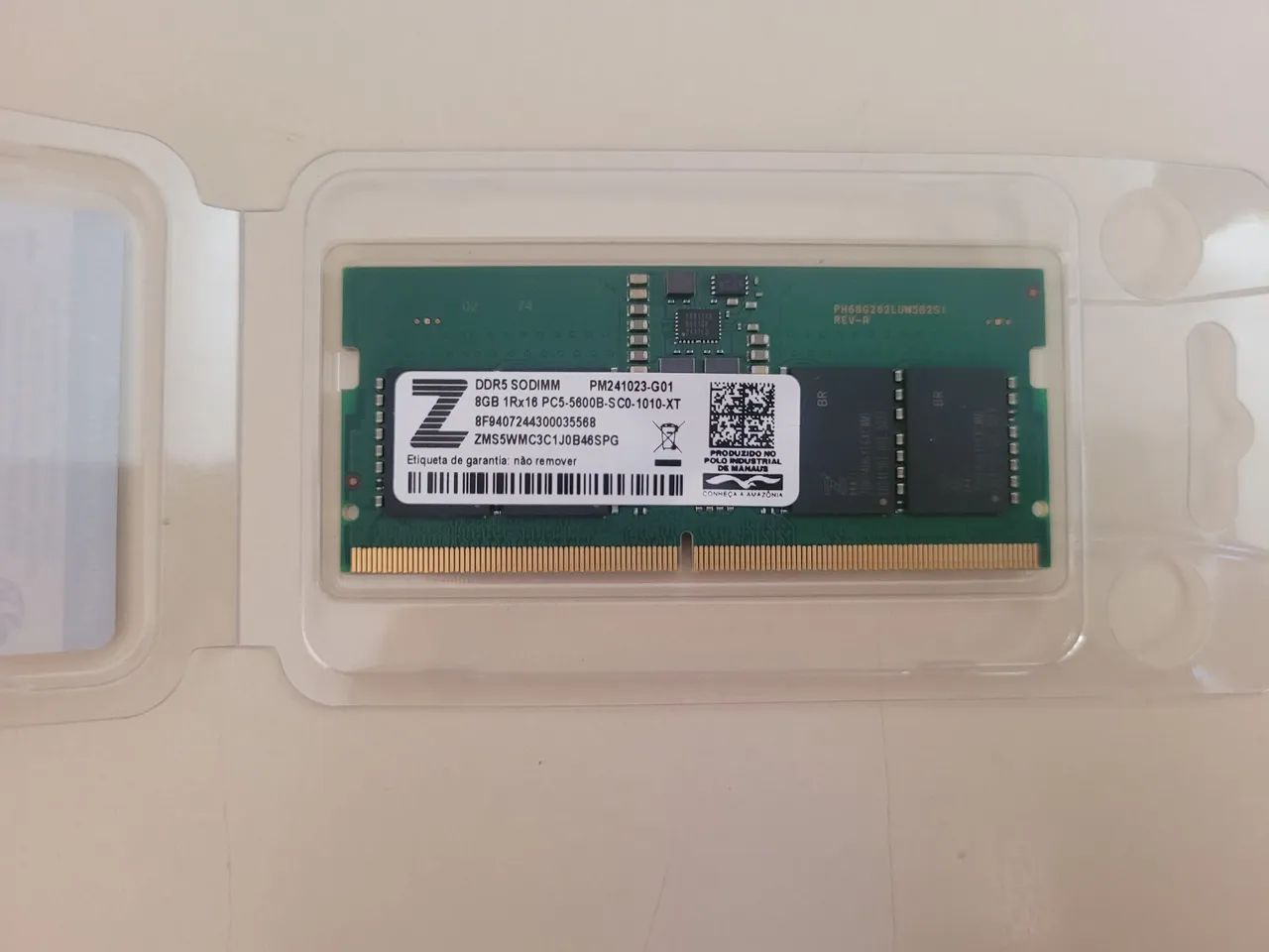 Memória RAM de 8GB, 4800 MHz, para notebook