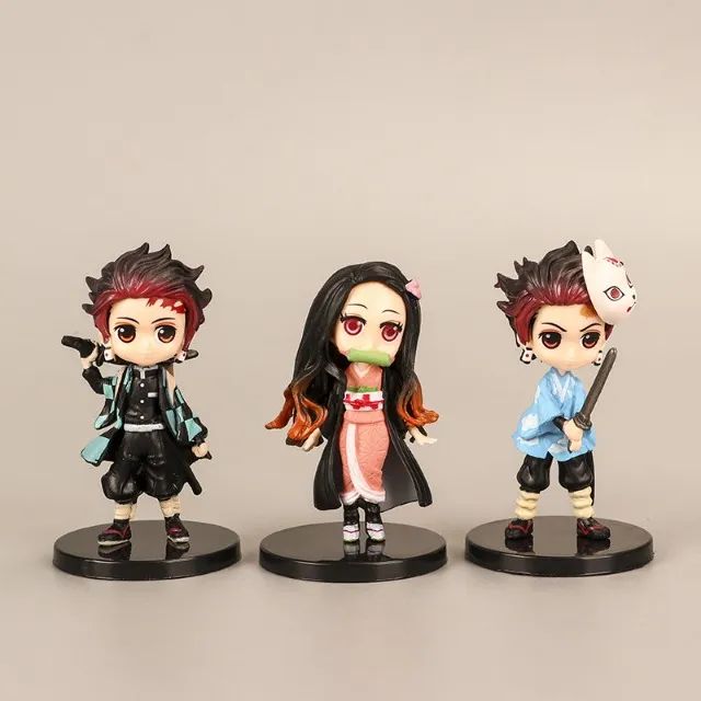 Kit com 06 bonecos miniatura, demon slayer, kimetsu no yaiba - Foto 4