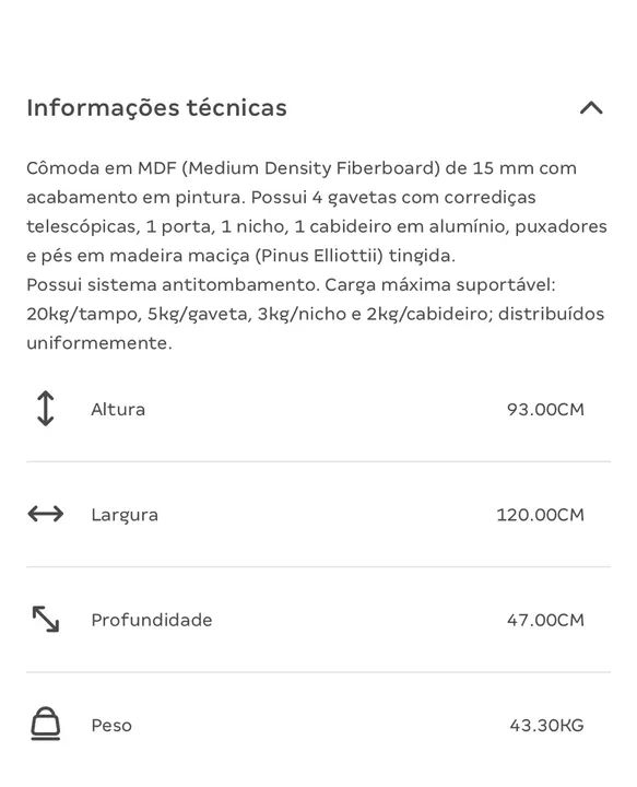 Cômoda Infantil Branca com 4 Gavetas e Portas - Foto 5