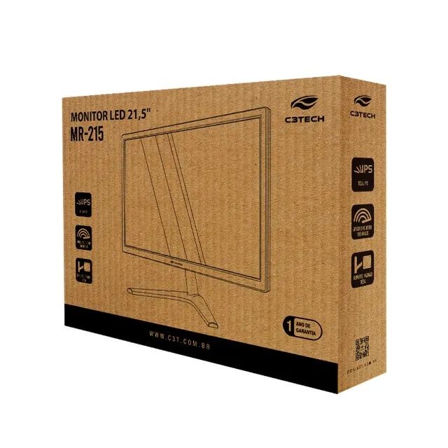 Monitor 21,5 polegadas LED FullHd Ips 1080p - Novo - MR-215 C3Tech Loja Coimbra - Foto 2