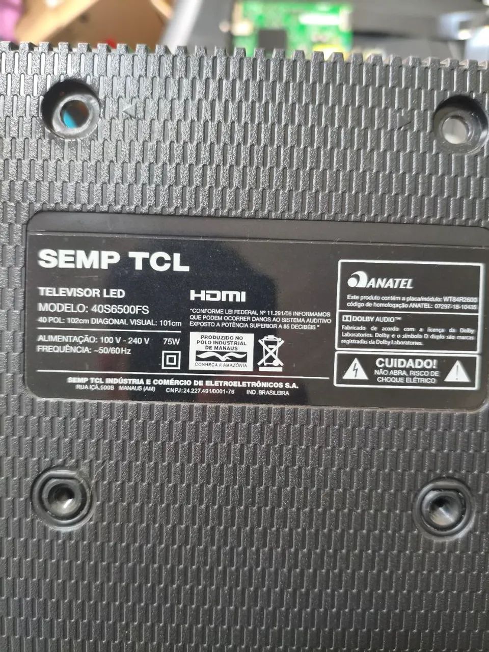 Placa principal tv semp tcl 40 polegadas 