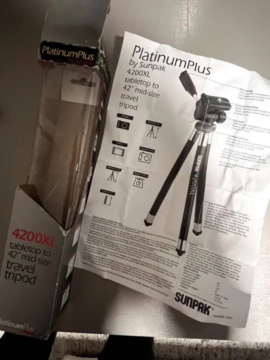 Tripé Platinum Plus da Sunpak 4200XL (preto) - Foto 4