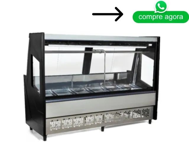 Balcão de Açougue Preto Polar 220v