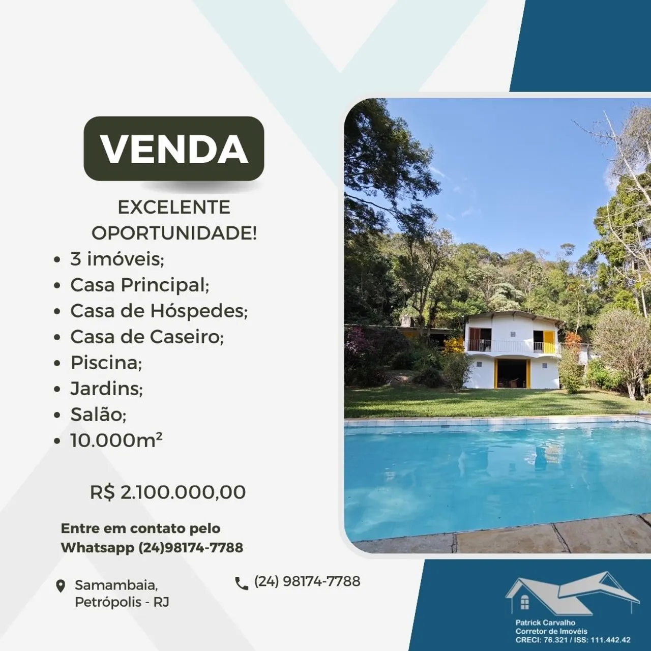Excelente Sítio à venda em Petrópolis - RJ em local nobre