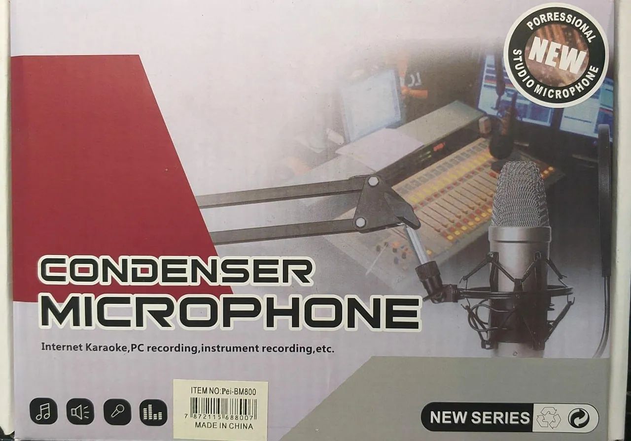 Microfone Condensador Profissional Pei-BM800