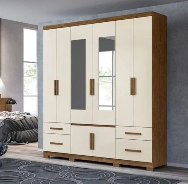 Guarda Roupa 8 Portas 4 Gavetas Espelho Novo Varios Modelos