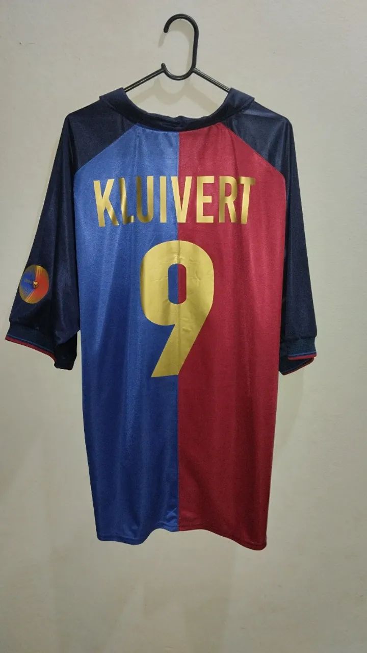 Camisa centenário Barcelona 1998/1999 Nike Kluivert Rivaldo Messi