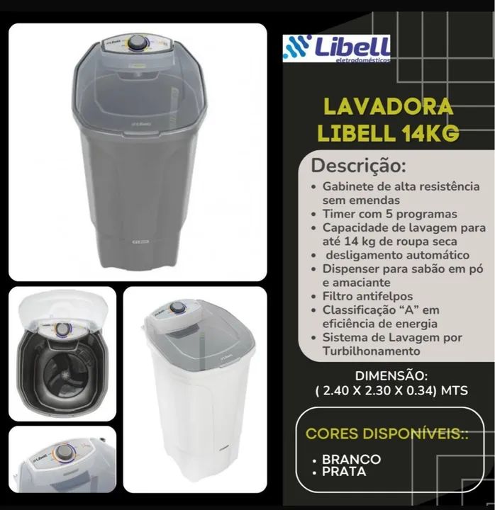 Lavadora Libell :14kg promoção 