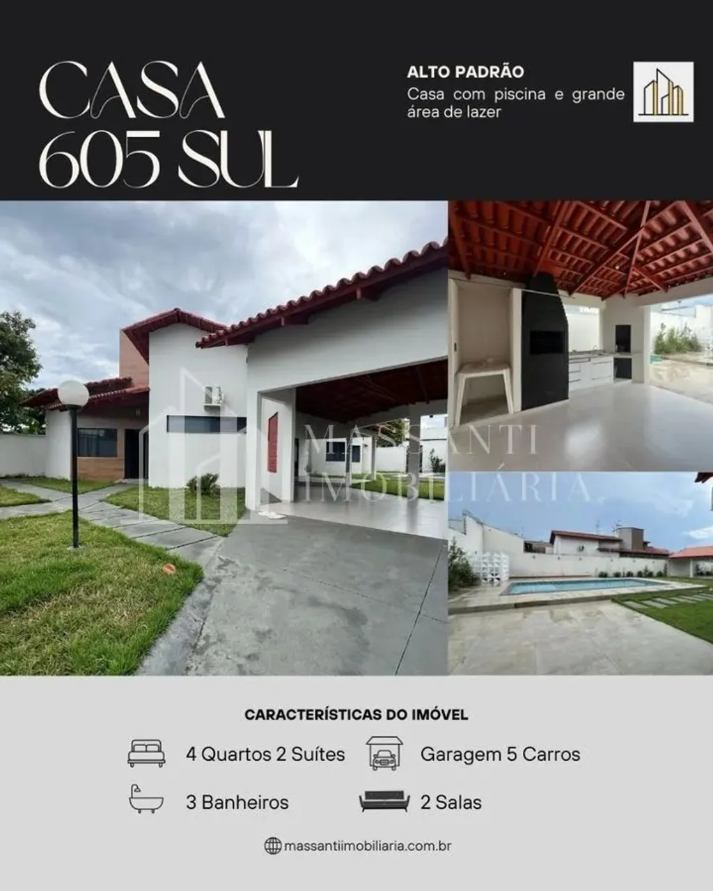 Casa Alto Padrão com 500m², tendo 4 Quartos e 2 suítes na 605 sul em Palmas Tocantins