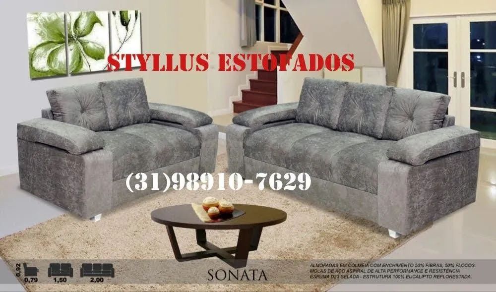 Conjunto de 2 e 3 lugares novo - Foto 2