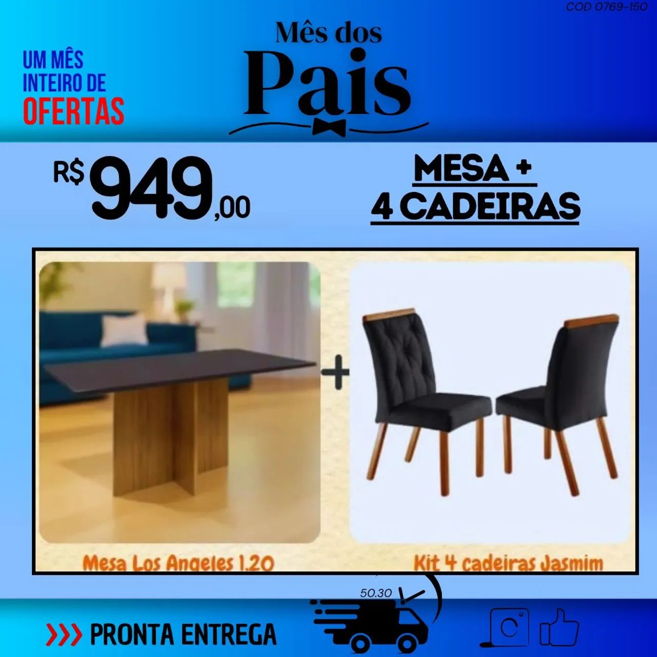 Mesa Los Angeles tampo de vidro + 4 cadeiras - Foto 6