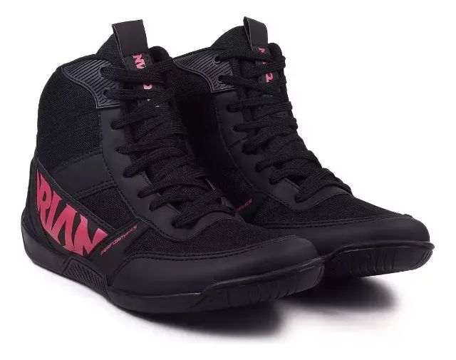 Tênis Esporte Pretorian Preto Com Letras Rosa - Número 43